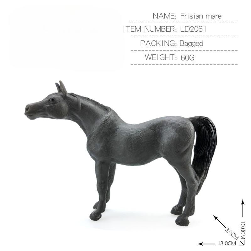 Simulated Animal Horse Models Foals Steeds Black Horses Thousand-mile Horses Wild Horses Children's Cognitive Toys Animal Model Ornaments