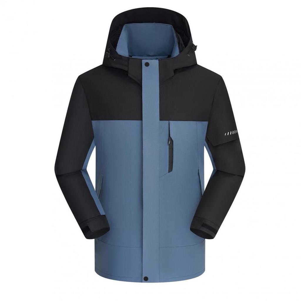 Thickened Fleece-Lined Storm Jacket: Windproof, Warm, Couple Style, Customizable Logo for Outdoor Workwear.