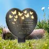 Butterfly Heart-Shaped Garden Plaque Ground Insert