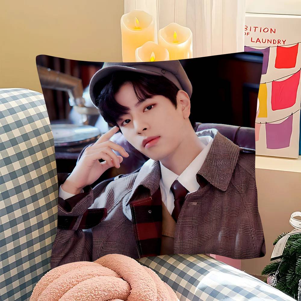 Seungmin Kpop Boy Pillow Case Square Pillow Bedroom Sofa Leisure Comfort Cushion Car Living Room Home Decoration