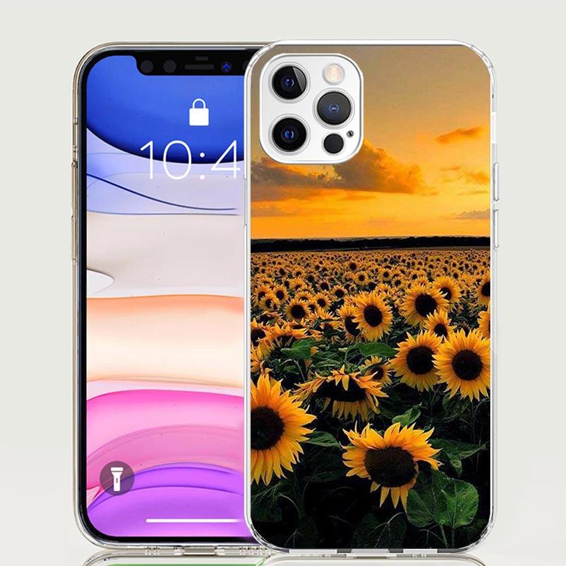 Beauty Yellow Sunflower Print Case Phone Cover for Apple iphone 16 15 14 13 12 Mini 11 Pro Max 16E X XS XR 7 Plus 8 + SE 2020 Tr