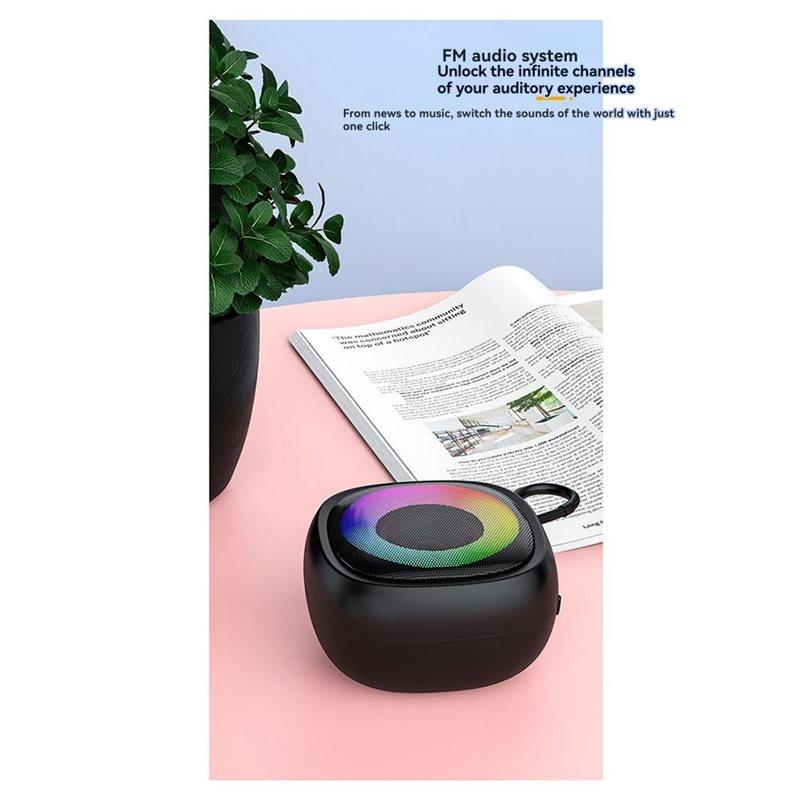 ABUO-RGB Colorful Light Wireless Portable Bluetooth Speaker Stereo Surround Wireless Subwoofer Travel Speaker