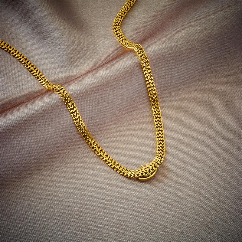 Gold Plated Evil Eye Pendant Necklace, Stainless Steel Cuban Chain Choker, Waterproof Blue Eye Jewelry for Women Gift