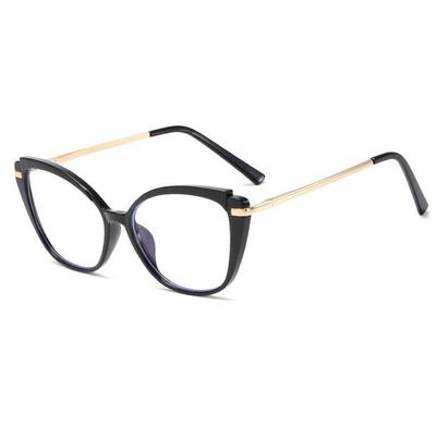 Damen Retro Cat-Eye Brille mit Blaulichtfilter und Federscharnieren