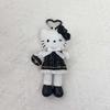 Long Leg Hello Kitty Plush Keychain Elegant Tweed Outfit Kitty Doll Pendant With Pearl Mini Bag Chic Bag Charm For Backpack Gift