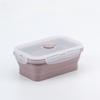 4pcs Large Capacity Silicone Lunch Box Rectangular Fresh Keeping Box Foldable Lunch Box  Adult