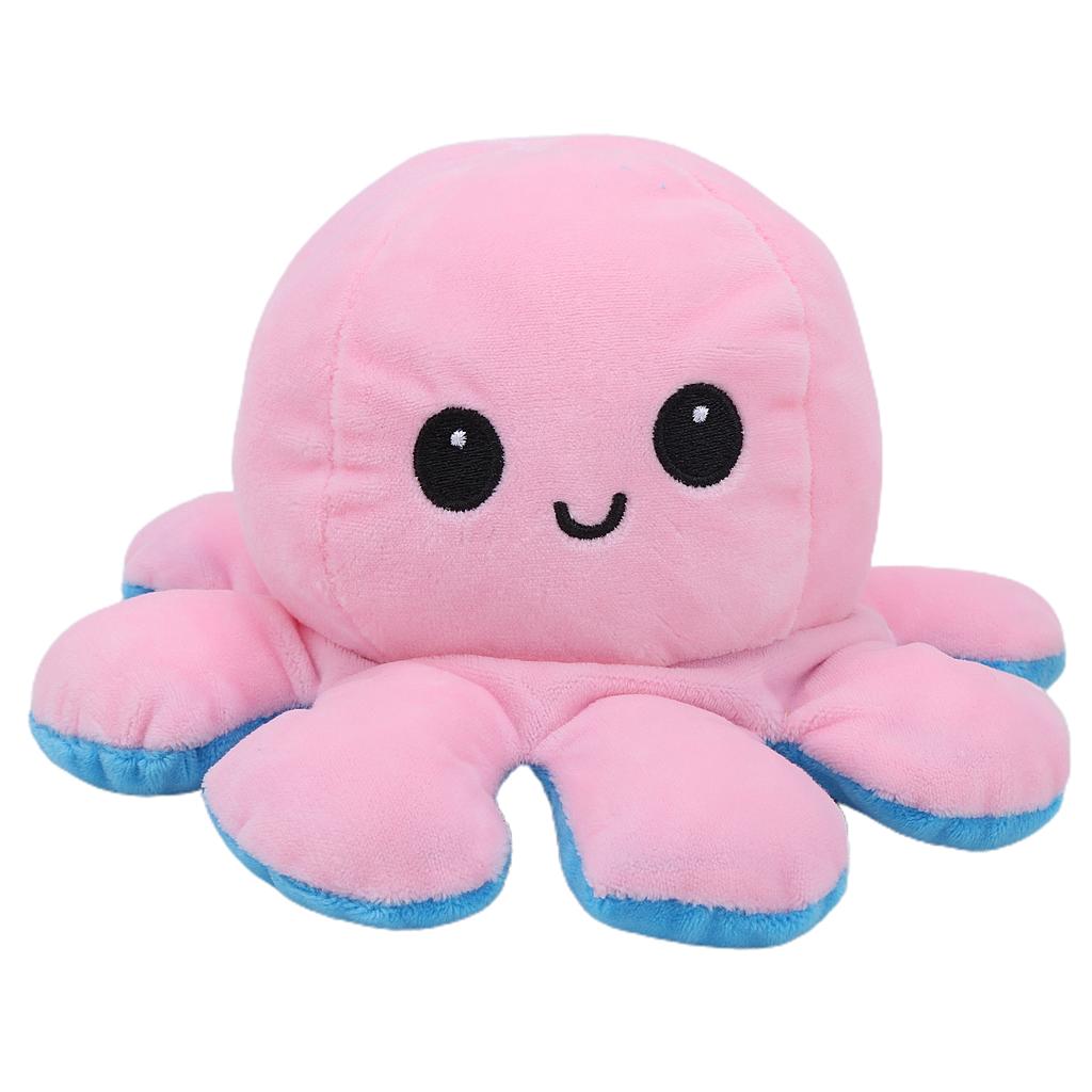 Kids Octopus Plush Toy Cute DoubleSided Flip Squid Stuffed Doll Children Baby Toys(PinkBlue )