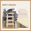 4-step Pet Stairs with Scratching Posts, Platforms, Toy Ball, Beige