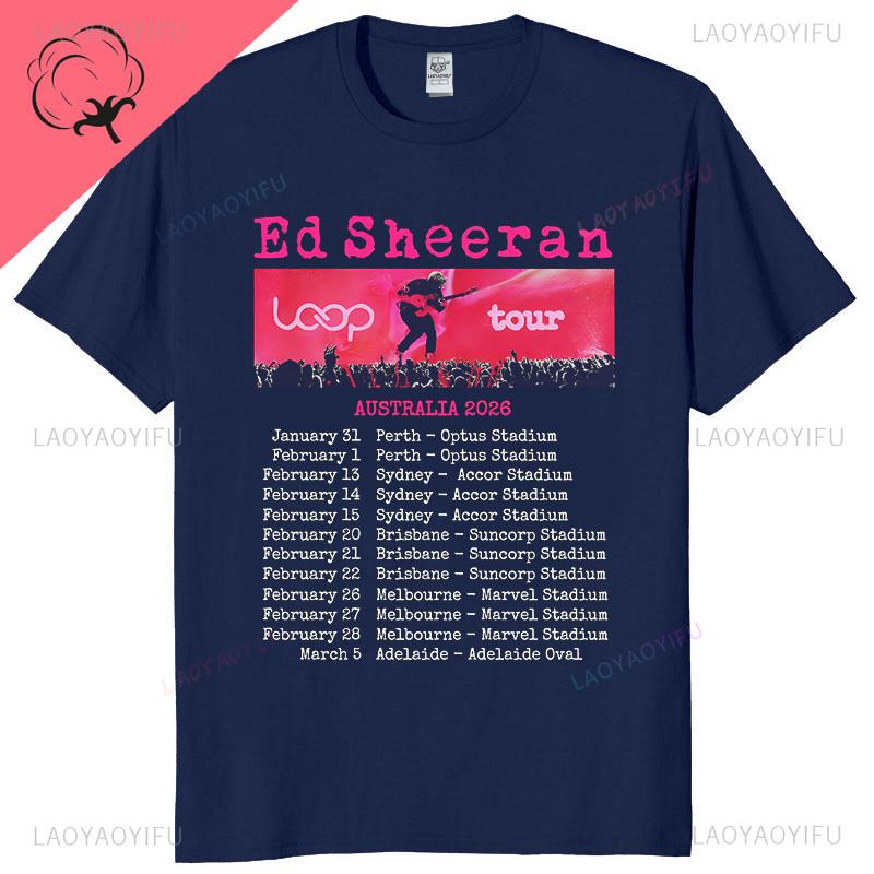 Ed Sheeran Inspired Loop Tour 2026 Australian Concert Unisex Classic Tee Rock Music Fan Casual Streetwear Top S