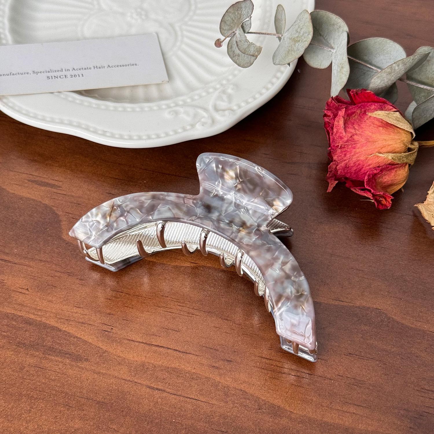 

Summer 2024 Trendy Acrylic Hair Clips In Multiple Elegant Colors For Fashion Women Forward Gray9.1cm