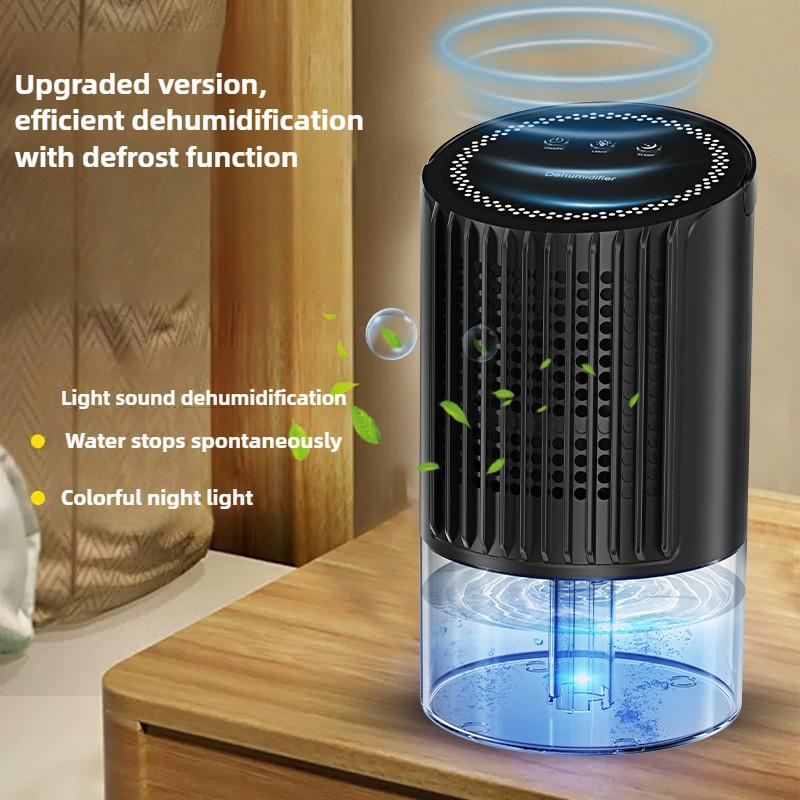 700ml Mini Dehumidifier for Home, Quiet Portable Moisture Absorber with 7-Color Night Light, Compact for Bedroom Wardrobe Closet