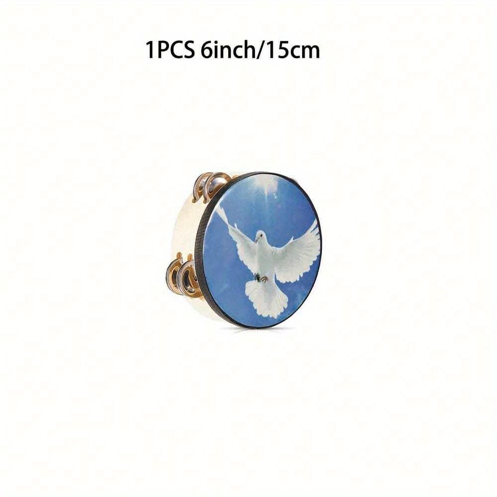 

6-дюймовый ручной тамбурин, двухрядный с бубенцами, аккомпанирующий перкуссионный инструмент Орфа, для KTV, создания атмосферы на вечеринках, подарки(Палочка в комплект не входит) Blue разноцветный