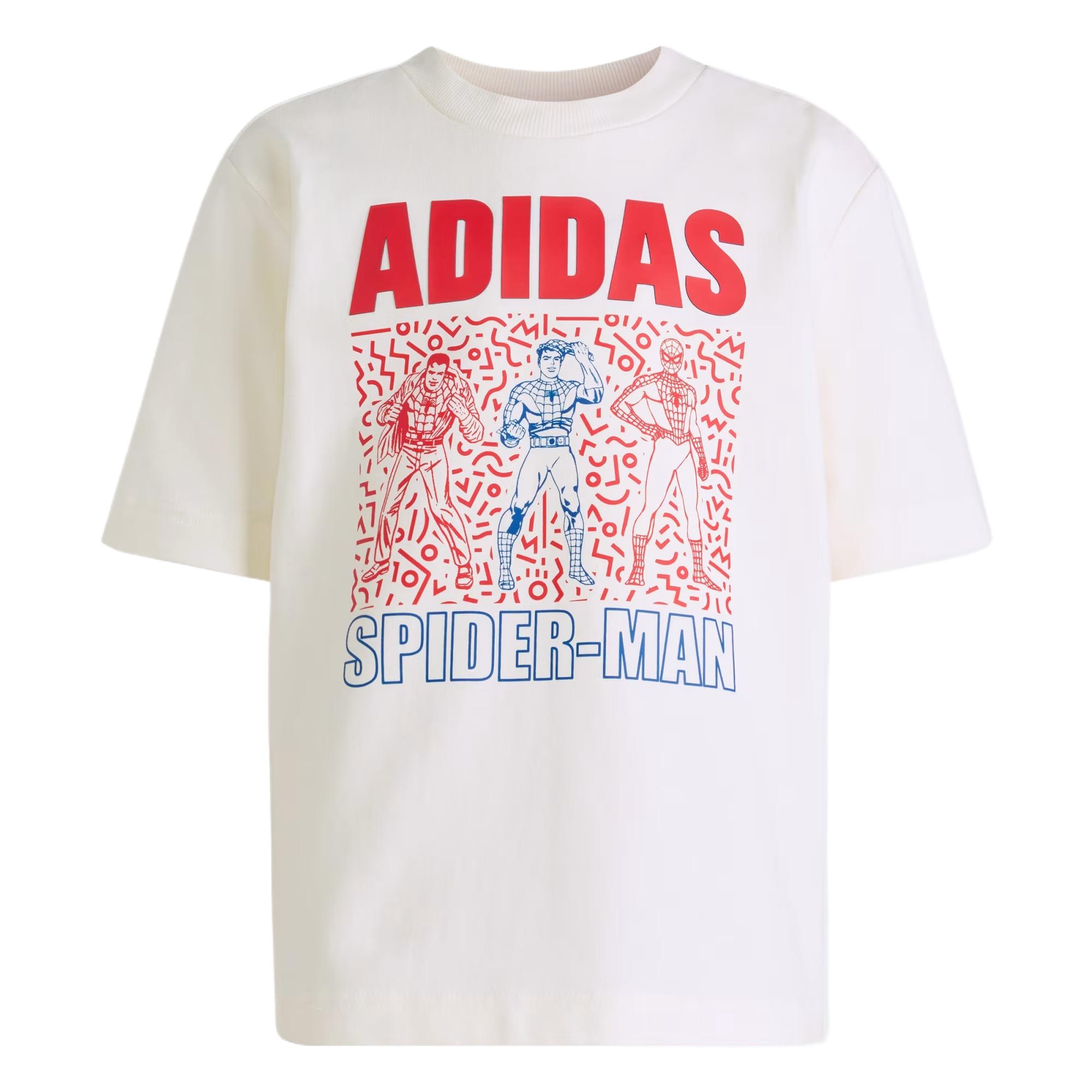 Adidas X Marvel Collaboration T-Shirt Spider-Man Loose Soft Lightweight Kids tops JZ3567 104