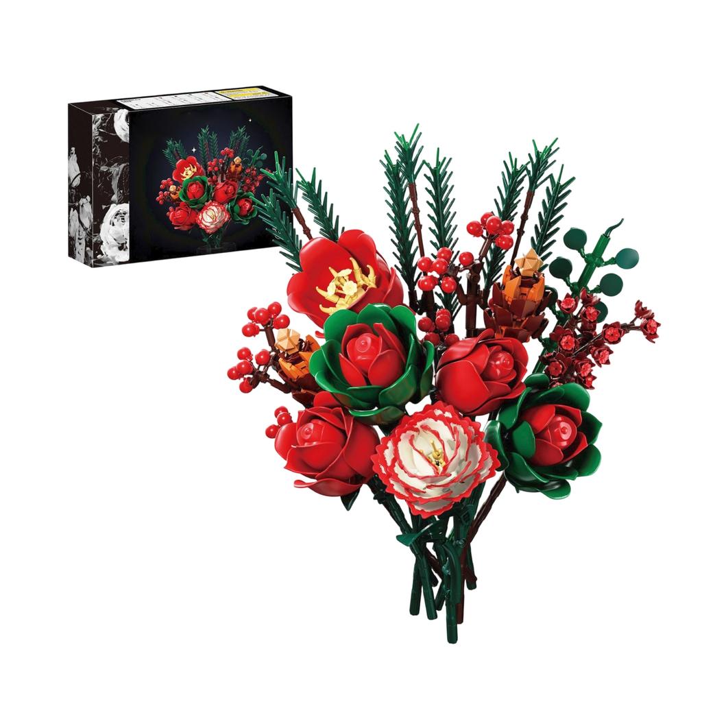 Small Building Rose Flower Decoration Set for DIY Assembly