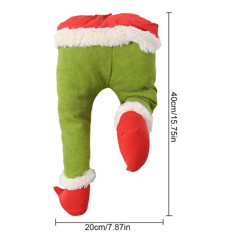 Christmas Tree Decoration Green Prosthetic Leg (with Safflower Garland)