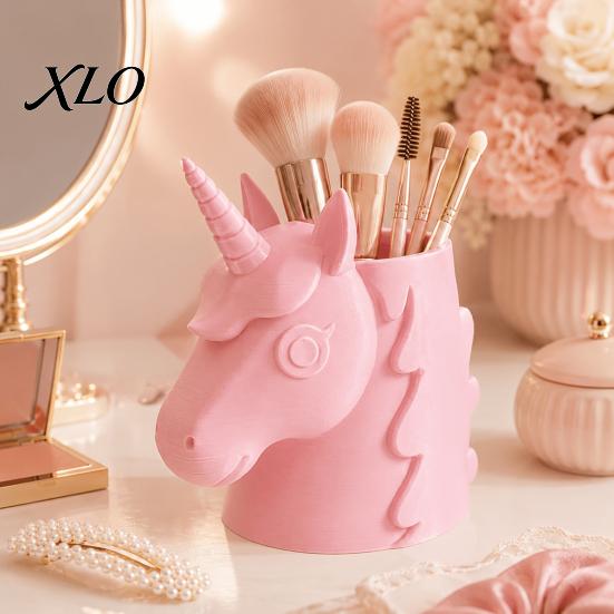Cute Stationery Storage 3D Printed Horse Makeup Brush Holder for Desk, Vanity Organizer Dreamy Room Decor Pens And Stationery, Kawaii Container