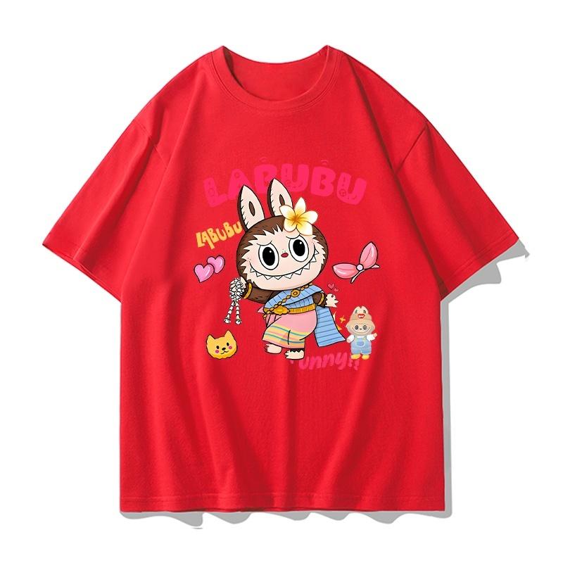 

Labubu Joint Short-sleeved T-shirt Men s and Women s Summer Cartoon Top Labubu Doll Peripheral Clothes Casual Versatile Trend XXXL