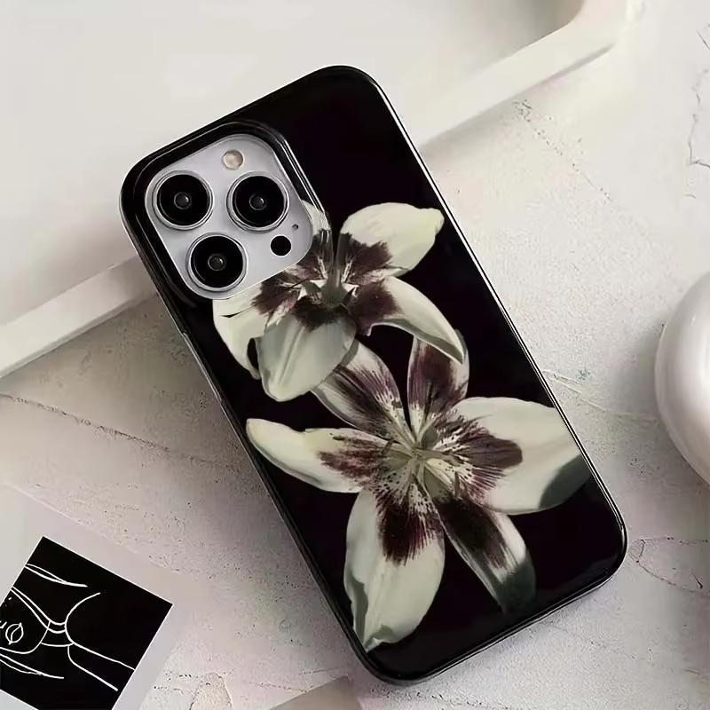 Lily Orchid Flower Print Soft Phone Case For iPhone 17 16 15 14 13 12 11 Pro Max XS XR X 7 8 Plus SE 2020 2022 Shockproof Cover