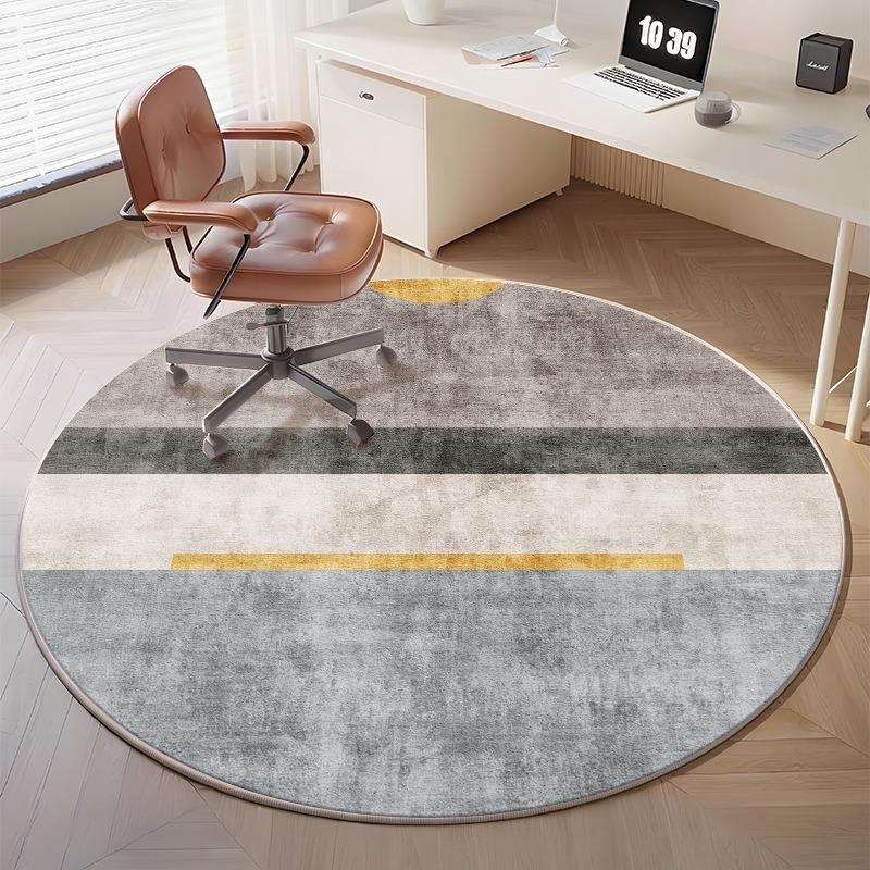 Minimalist Geometric Round Rug for Home Office Decor Modern Abstract Pattern Floor Mat Adding Stylish Workspace Vibe