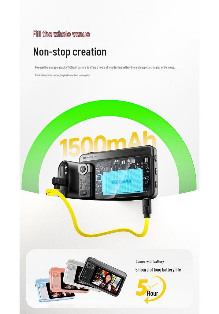7RYMS Fun Shot V2 Pro: Wireless Screen Mirroring & Live Streaming Device for Rear Selfie and Mobile Photography.
