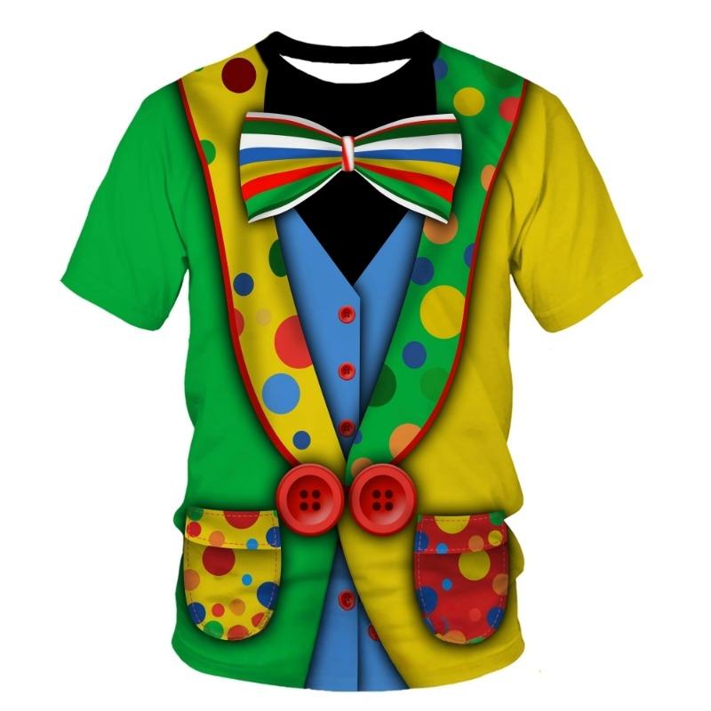 Maglietta per Bambini di Halloween Clown Personalizzata Abbigliamento per Bambini Costume Cosplay Creativo Ragazzi Ragazze Top Abbigliamento Elegante per Bambini