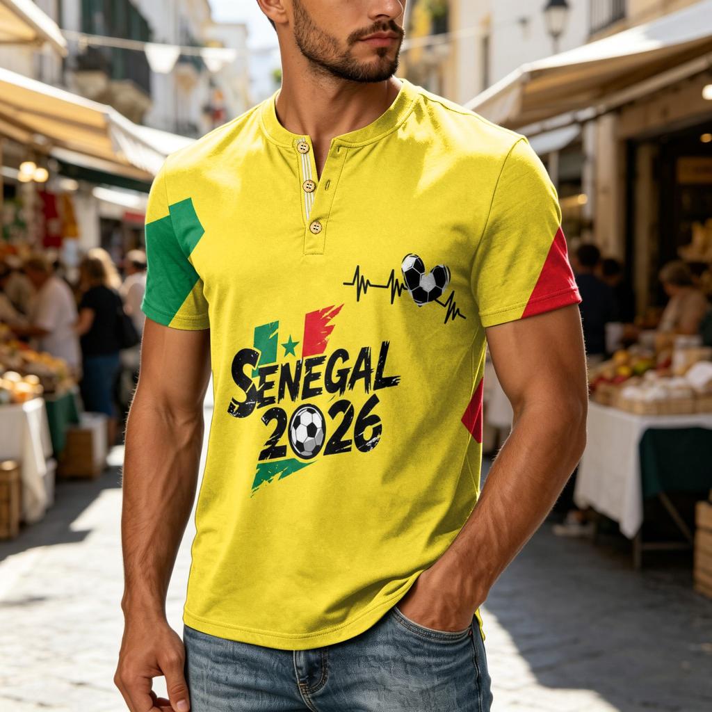 Men's Neck Short Sleeve Shirt Graphic Print Casual Summer Top