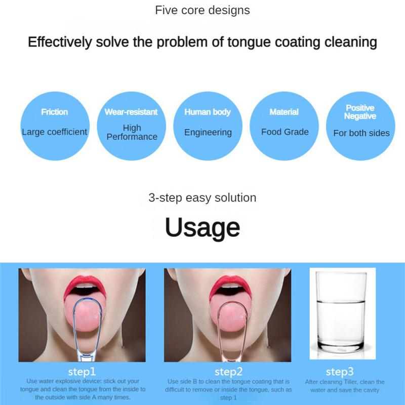 Adult Tongue Scraper Tongue Cleaner Remove Halitosis Tongue Coating Oral Care Tongue Scraping Brush Oral Care Tool