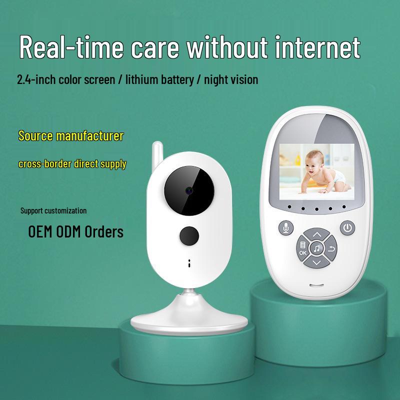 2,4-Zoll HD LED-Bildschirm Kabelloser Baby Monitor mit Zwei-Wege-Sprechanlage