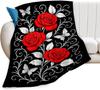 Rose Blanket, Soft Cozy Floral Throw Blanket Gift for Girl Women, Fuzzy Comfy Flannel Blanket for Couch,Travel,Bed,House Decor
