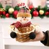 Christmas Decorative Wicker Basket Elf Snowman Santa Claus Food Candy Storage Basket Children's Gift Household Organizer