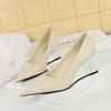 Damenschuhe, Keilabsätze, High Heels, Flache, spitze Keilschuhe aus Metall, Maßgefertigte Schuhe, High Heels