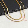 2pcs Chain Necklace for Men Boys,4MM Stainless Steel Flat Snake Chain Collars,2mm Silver Gold Color Box Chain Gift