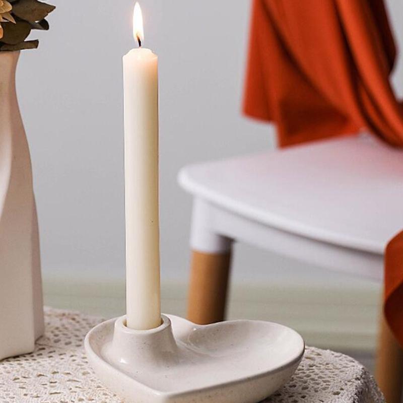 Heart Candlestick Silicone Mold Gypsum Plaster Mold Lipstick Holder Tray Mold for DIY Jewelry Organizer Home Craft Decor