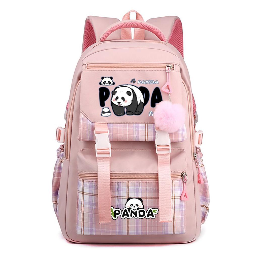 Panda Huahua schoolbag cute high-value junior high school students grades 3-6 cross-border large-capacity burden reduction backpack