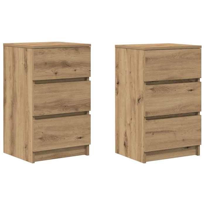 VidaXL Bedside Tables 3 Drawers 2 Pcs Artisan Oak 39x35x65 Cm, Side Table, Bedside Cabinet, Accent Table for 861354