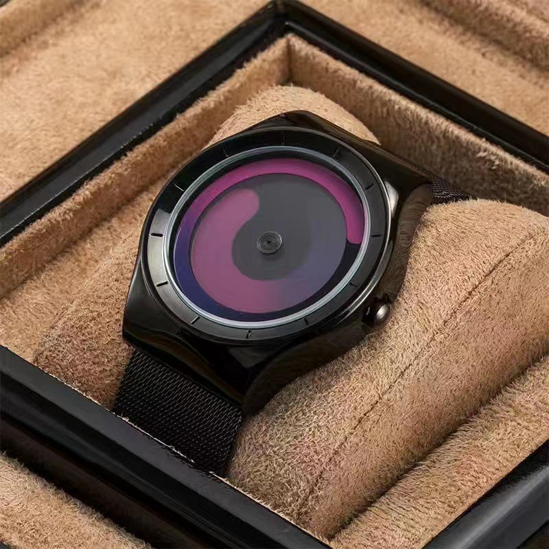 Innovative Men's No-Hands Swirl Quartz Watch – Waterproof, Stylish, and Perfect for Students