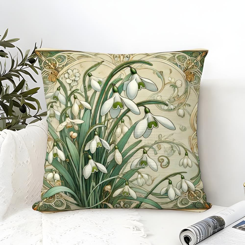 Diverse Painted Floral Prints Pillow Case Linen Pillow Case Sofa Home Decor Cushion Cover Cushion Cove