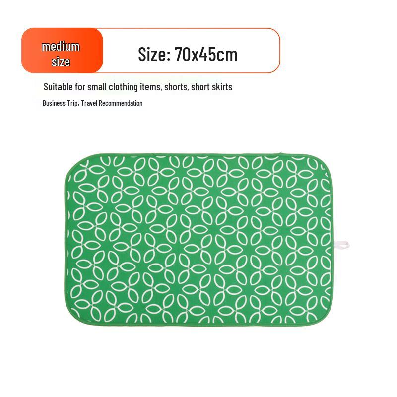 Portable Green Leaf Ironing Mat: Six-Layer Protection, Soft, Foldable, Waterproof, Heat-Resistant, Non-Slip Pad for Garment Steaming.
