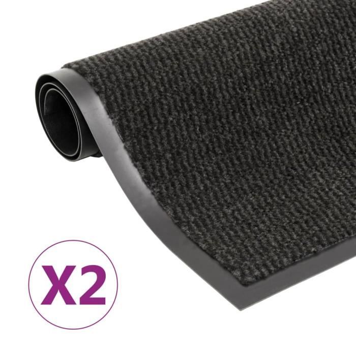 Paillasson - VIDAXL - Noir - 40 x 60 cm - Polypropylène tufté - Antidérapant