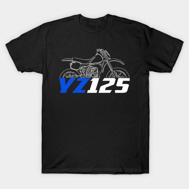 

Чоловіча чорна футболка з принтом Yamaha Yz125 1982 Друк на папері для термопереносу без вирізання Бавовняна футболка XL чорний