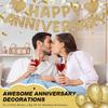 Fulmoon Happy Anniversary Banner Glitter Happy Anniversary Decorations Wedding Party Banner Romantic Decorations No DIY Pre-strung for Wedding Party