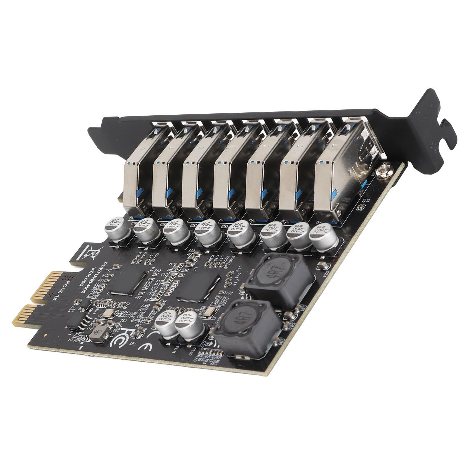 

PCI Express Expansion Card Stable Power Easy Access 7 Port PCIE Expansion Card Easy High Speed for HDD чорний