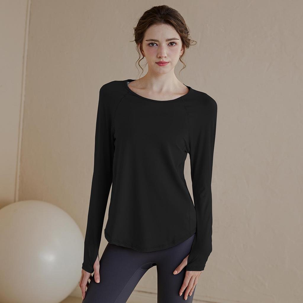 Women's Quick-Drying Long-Sleeve Sports Top for Spring Running and Yoga