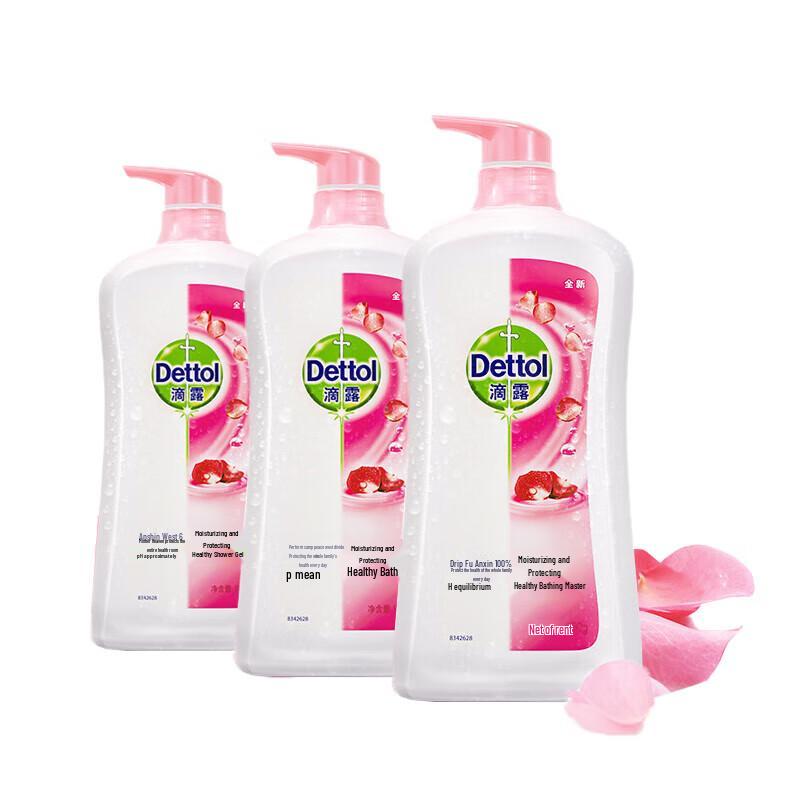 Dettol Healthy Body Wash, Moisturizing Care, 3 x 950g