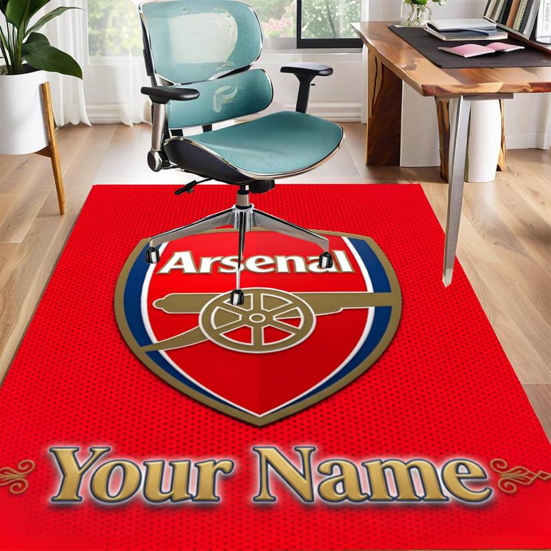 A-Arsenal Design Area Rug Personalized Name- Non-Slip, Soft & Cozy Floor Mat for Living Room, Office - Indoor/Outdoor Carpet