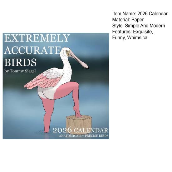 2026 Wandkalender Lustige Vögel Wandhängekalender Jan. bis Dez.2026 12-Monatsplaner Neuheit Weihnachts-Gag-Geschenk Wichtelgeschenk für Erwachsene