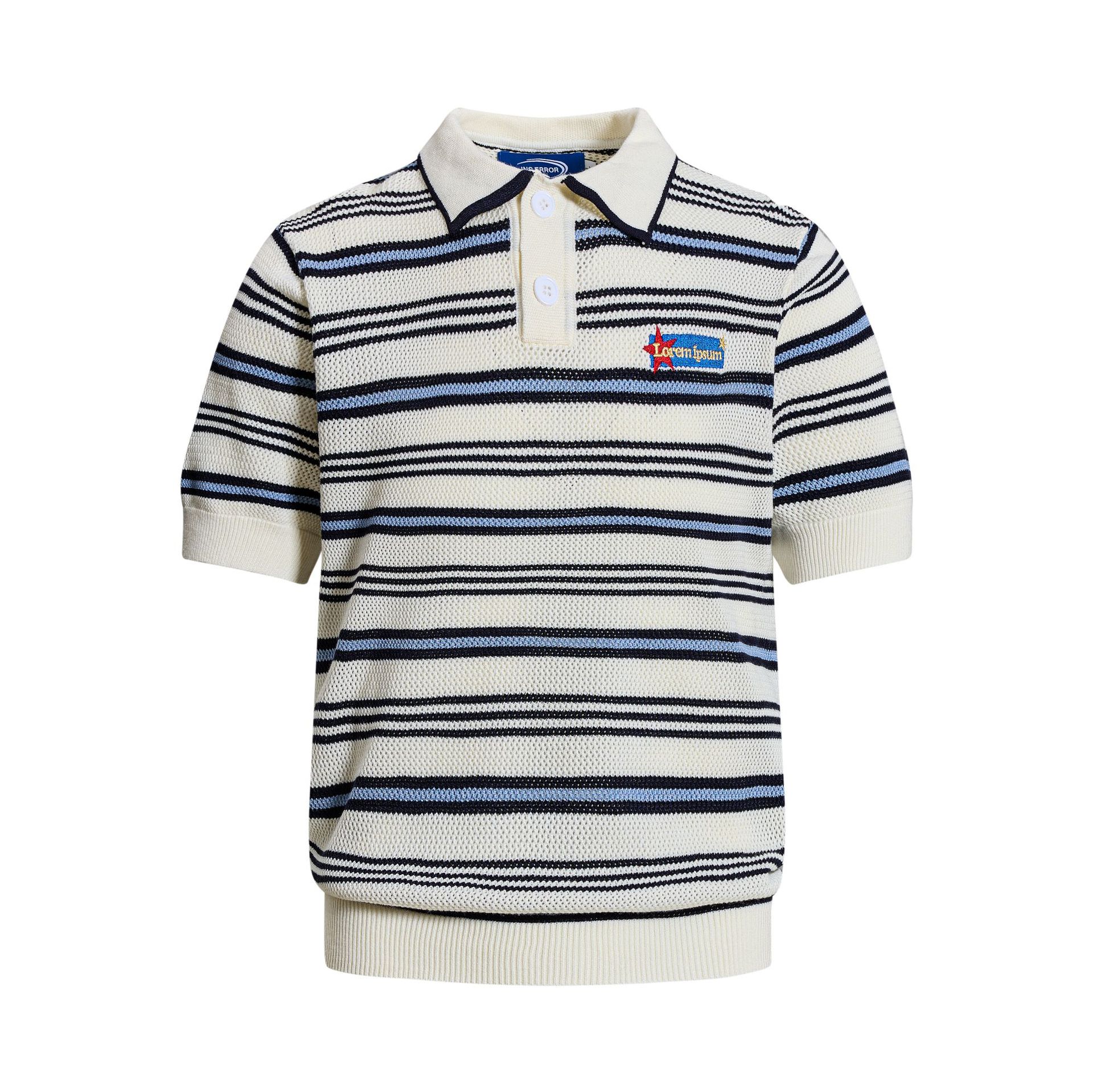 Summer short-sleeved hollow striped POLO American jersey T-shirt lapel knitted sweater for men and women M