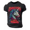 Zombie Einhorn Grafik T-Shirt - Unisex Retro Style Rundhals Kurzarm T-Shirt mit Regenbogenmähne & "Ich liebe Regenbögen" Slogan, Lebhaftes Pink & Aufdruck
