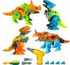 Klocki Konstrukcyjne Dinozaury Do Skręcania 4w1 Zestaw z Wkrętarką Walizką