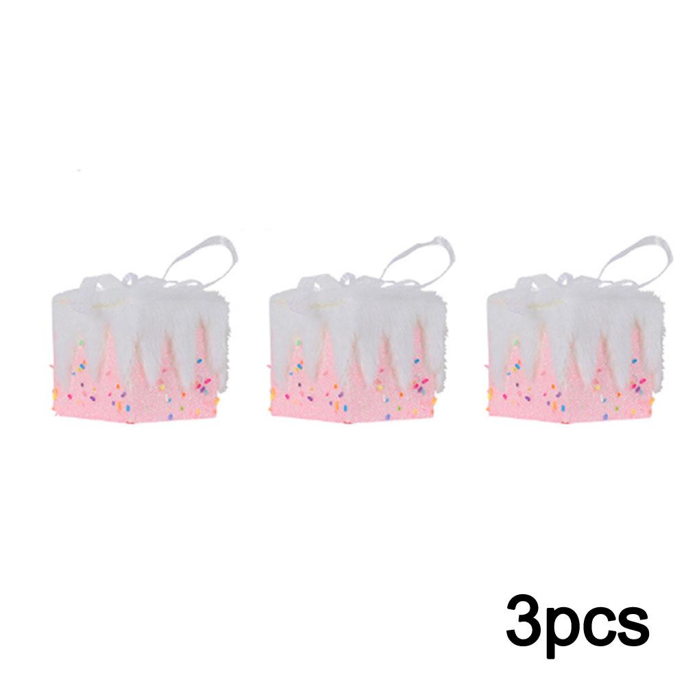 Schaumstoff Weihnachtsbaumschmuck Set mit 3 Stück 7cm Durchmesser Macaronfarben Leicht Pastelltöne Weihnachtsdekoration